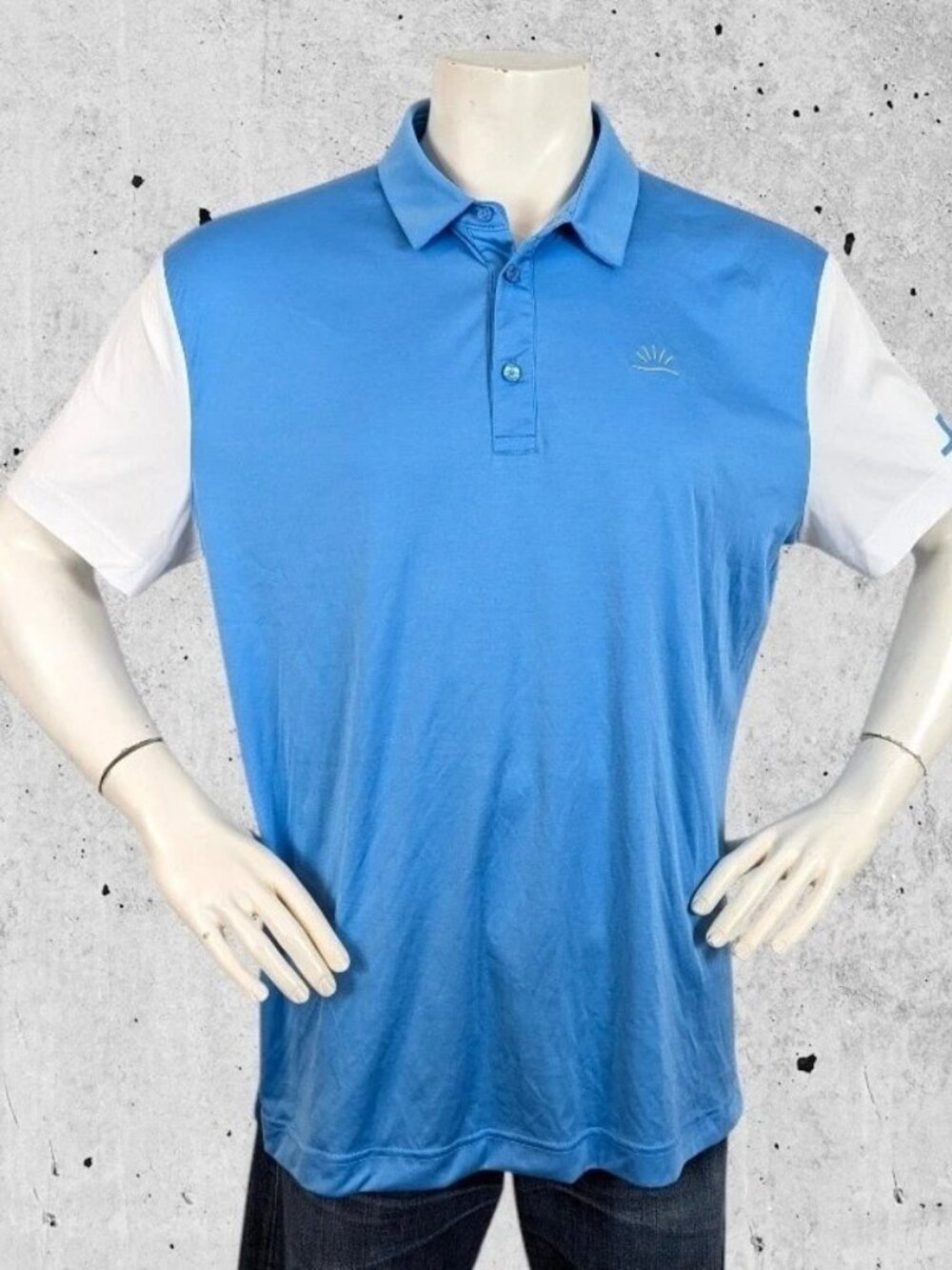 J Lindeberg Golf Polo Shirt Size XXL Blue & White